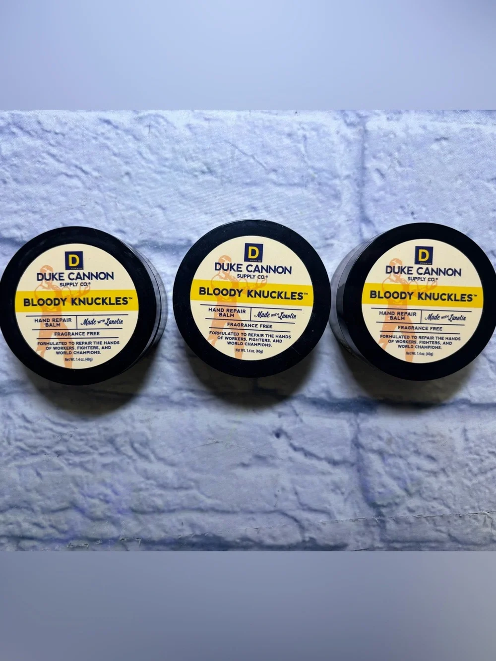 Duke Cannon Bloody Knuckles Hand Repair Balm 1.4oz each Lot Of 3 Fragrance Free.